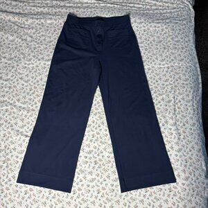 Halara DayStretch High Waisted Pockets Straight Leg Casual Pants Midnight Blue L